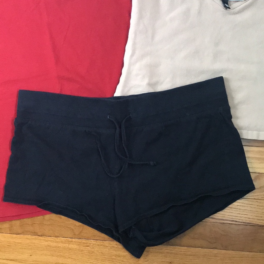 H&M Y2K Black Short Shorts size Small tie waist and elastic slightly faded